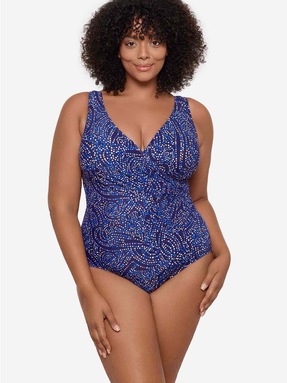 Miraclesuit Plus Size Oceanus One Piece Spotlight Blue Swimsuit 14DD NWOT